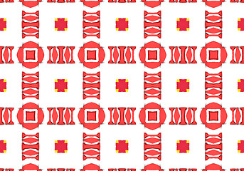 Image showing Ethnic pattern. Abstract kaleidoscope  fabric design.