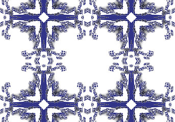 Image showing Ethnic pattern. Abstract kaleidoscope  fabric design.