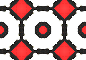 Image showing Ethnic pattern. Abstract kaleidoscope  fabric design.