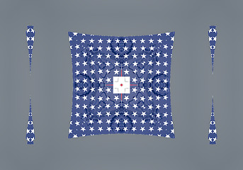 Image showing Ethnic pattern. Abstract kaleidoscope  fabric design.