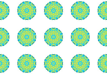 Image showing Ethnic pattern. Abstract kaleidoscope  fabric design.