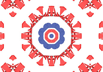 Image showing Ethnic pattern. Abstract kaleidoscope  fabric design.