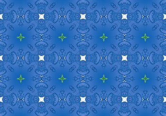 Image showing Ethnic pattern. Abstract kaleidoscope  fabric design.