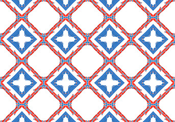 Image showing Ethnic pattern. Abstract kaleidoscope  fabric design.