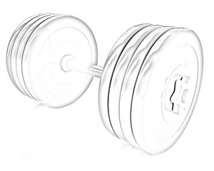 Image showing Colorful dumbbell 