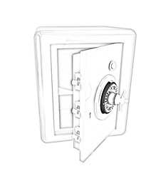 Image showing Security metal safe with empty space inside 