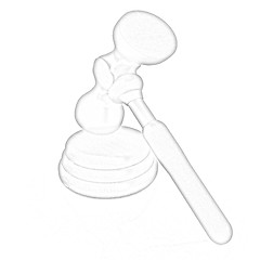 Image showing Wooden gavel isolated on white background