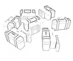 Image showing travel bags on white 