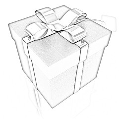 Image showing Leather gift-box with gold ribbon