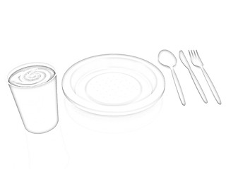 Image showing Fast-food disposable tableware