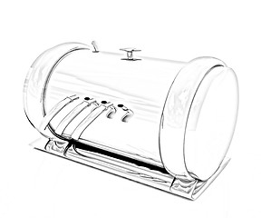 Image showing Abstract chrome metal pressure vessel