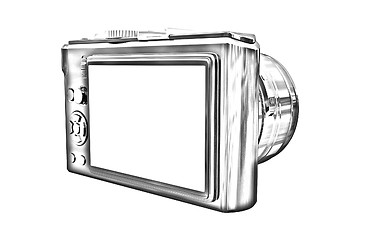 Image showing 3d illustration of photographic camera