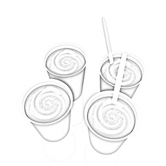Image showing Coffe in fast-food disposable tableware