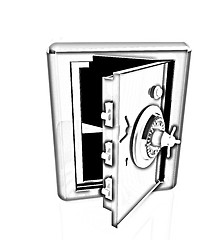 Image showing Security metal safe with empty space inside 