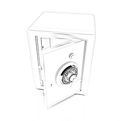 Image showing Security metal safe with empty space inside 