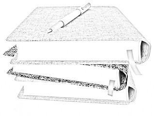 Image showing pen on notepads stack