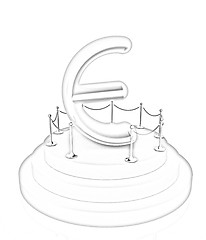 Image showing Euro sign on podium. 3D icon on white background 