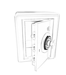 Image showing Security metal safe with empty space inside 