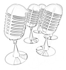 Image showing 3d rendering of a microphones