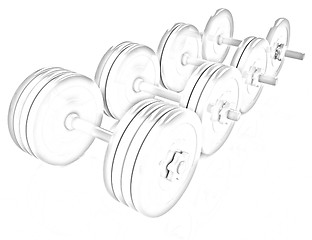 Image showing Colorful dumbbells 