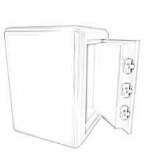 Image showing Security metal safe with empty space inside 