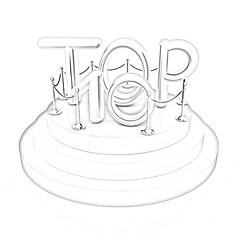 Image showing Top ten icon on white background. 3d rendered image 