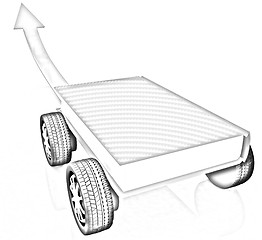 Image showing On race cars in the world of knowledge concept