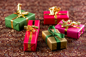 Image showing Five Little Presents with Bows
