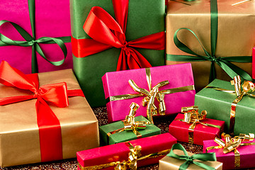 Image showing Multitude of Wrapped Gifts
