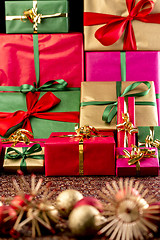 Image showing Piled-Up Xmas Presents
