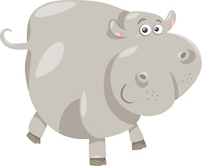 Image showing cute hippopotamus cartoon illustration