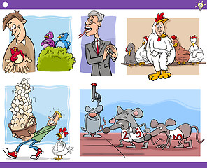 Image showing cartoon concepts and sayings set