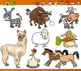 Image showing farm animals set cartoon illustration