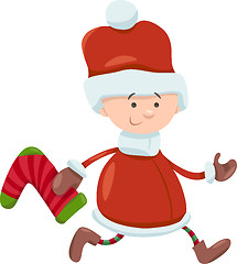 Image showing kid santa claus christmas cartoon