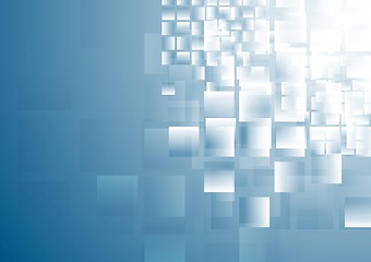 Image showing Blue shiny squares tech background