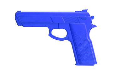 Image showing Blue training gun isolated on white