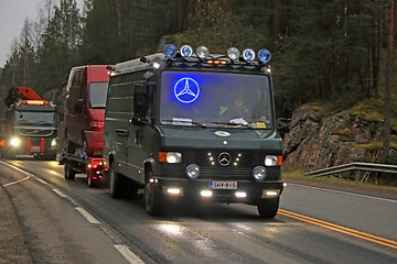 Image showing Classic Mercedes-Benz Van with LED lights