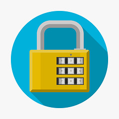 Image showing Flat vector icon for padlock