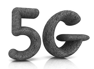 Image showing 5g modern internet network. 3d text of grass