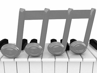 Image showing 3d note on a piano