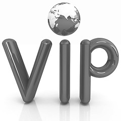 Image showing Word VIP with 3D globe