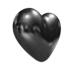 Image showing 3d glossy metall heart