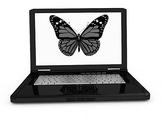 Image showing butterfly on a notebook