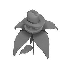 Image showing Blue hat on a fantastic flower iisolated on white background