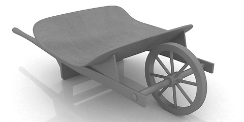 Image showing wooden wheelbarrow