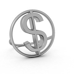 Image showing 3d text gold dollar icon