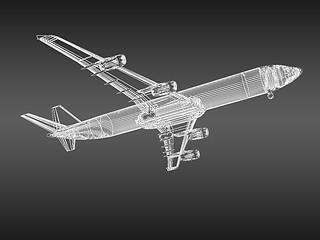 Image showing 3d model Flying airplane