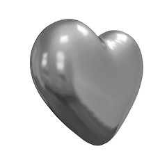 Image showing 3d glossy metall heart