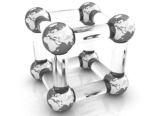 Image showing Abstract molecule model of the Earth