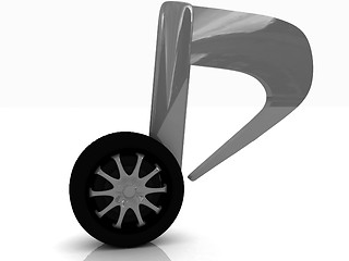 Image showing note is car-wheel